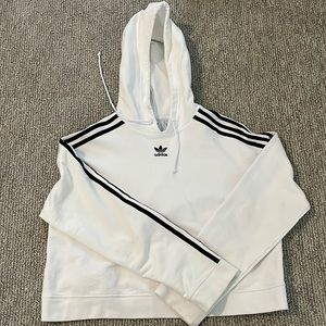 Adidas cropped white hoodie